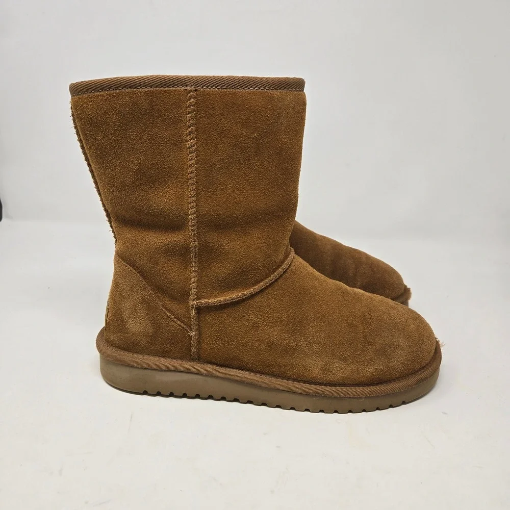 Koolaburra by UGG Victoria Short Boots 7 Chestnut Brown Suede Faux Fur 1017090